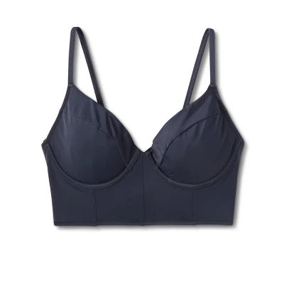 Women's Longline Underwire Bikini Top - Shade & Shore™ Gray - Image 5
